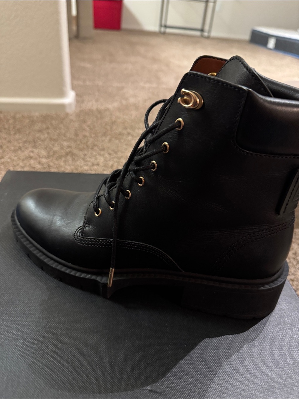 Coach Lorimer Leather Combat boot W 9.5 - Picture 5 of 6